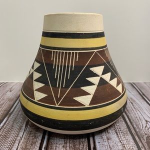 American Horse Native American Pottery Vase